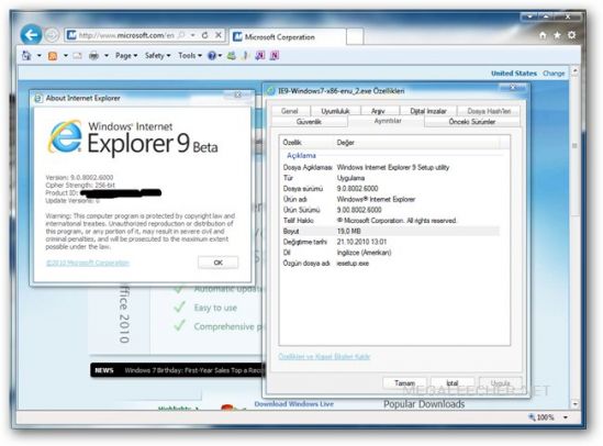 PROCURIO Internet Explorer Post Beta Build 9.0.8002.6000