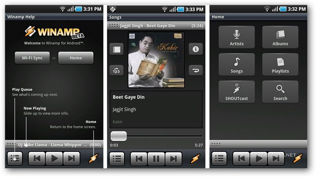 Winamp Media Player Now Available On Android - Features Wi-Fi Sync And Shoutcast Support
