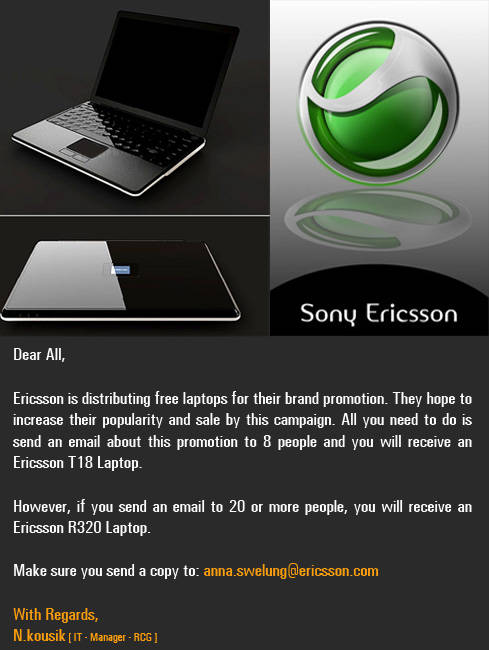 Ericsson Free Laptop Promotion